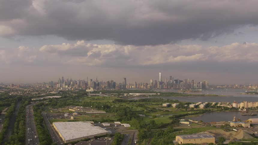 Looking out across the city towards the downtown area