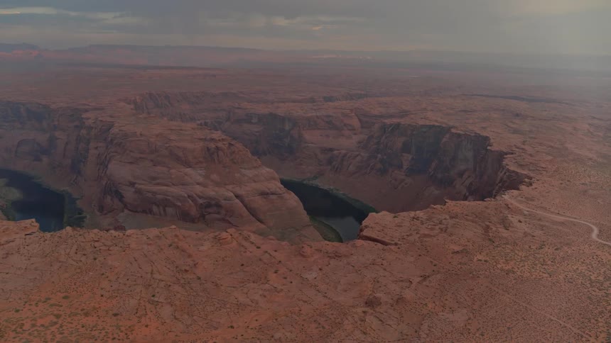 Red rocks and gorges with a river running through