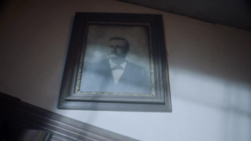 Old scary photograph in haunted house