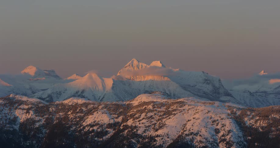 Snow capped mountains