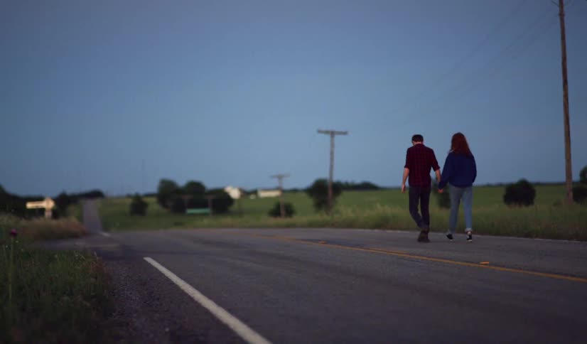 A couple walking on the street