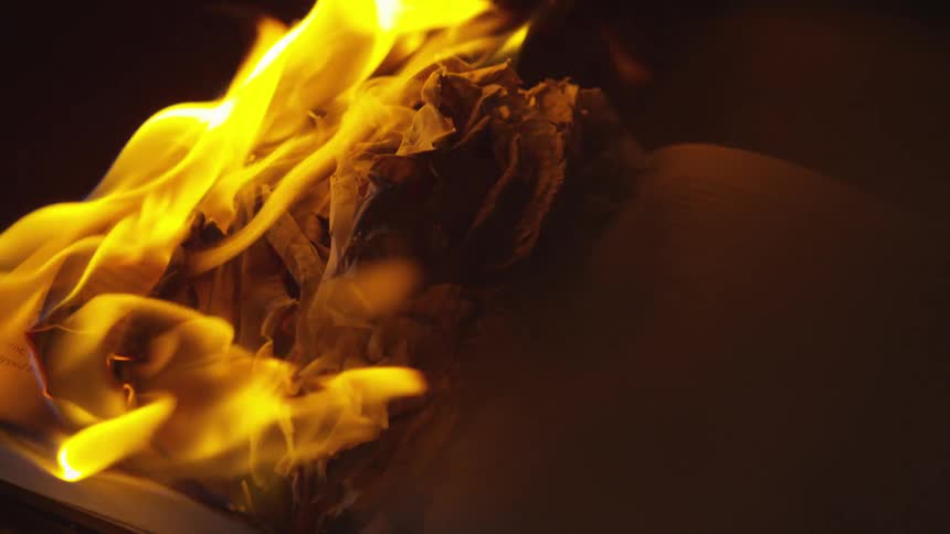 Abstract People Burning Various Objects In Warehouse