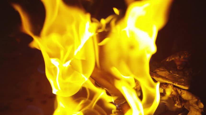 Objects are being burned by fire