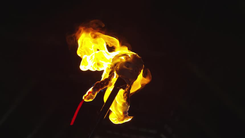 Abstract People Burning Various Objects In Warehouse