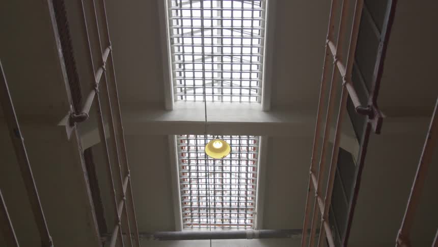 Light is shining above the ceiling
