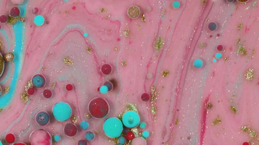 The paint is spinning around with different colors everywhere