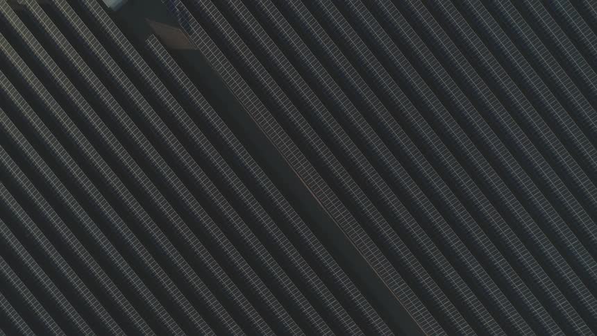 Aerials Of Solar Panels In Desert