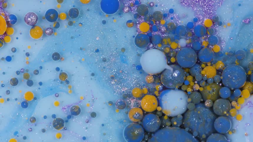 The paint all mixes together in a pool