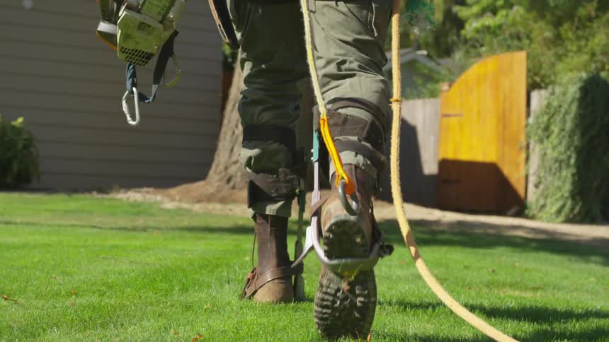 Man Cutting Down Tree
