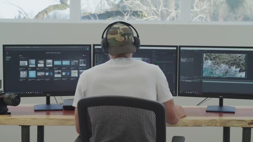 Man Editing Footage