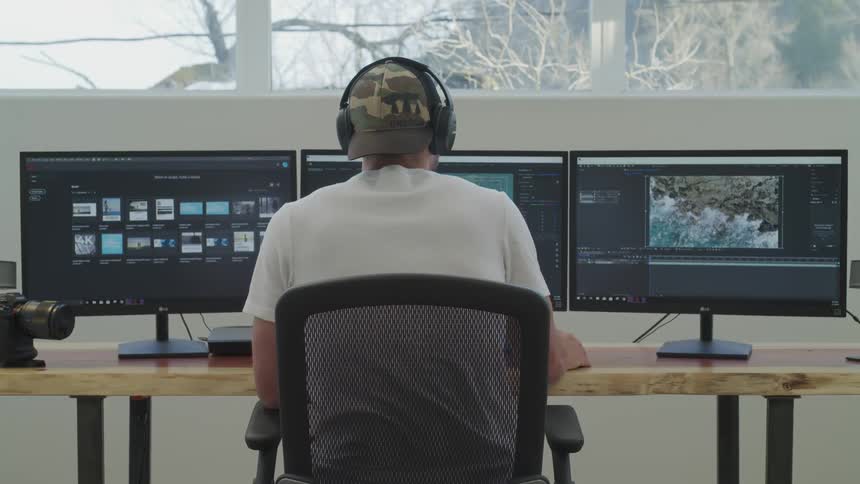 Man Editing Footage