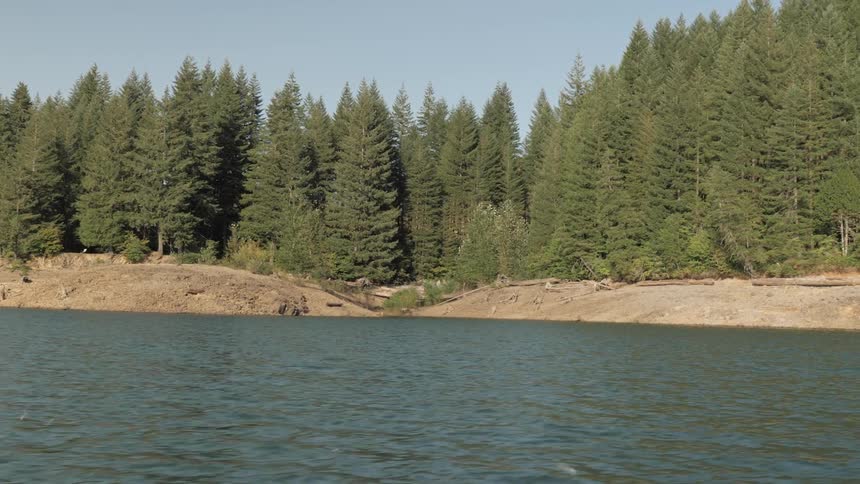 Man Driving Boat Around Lake