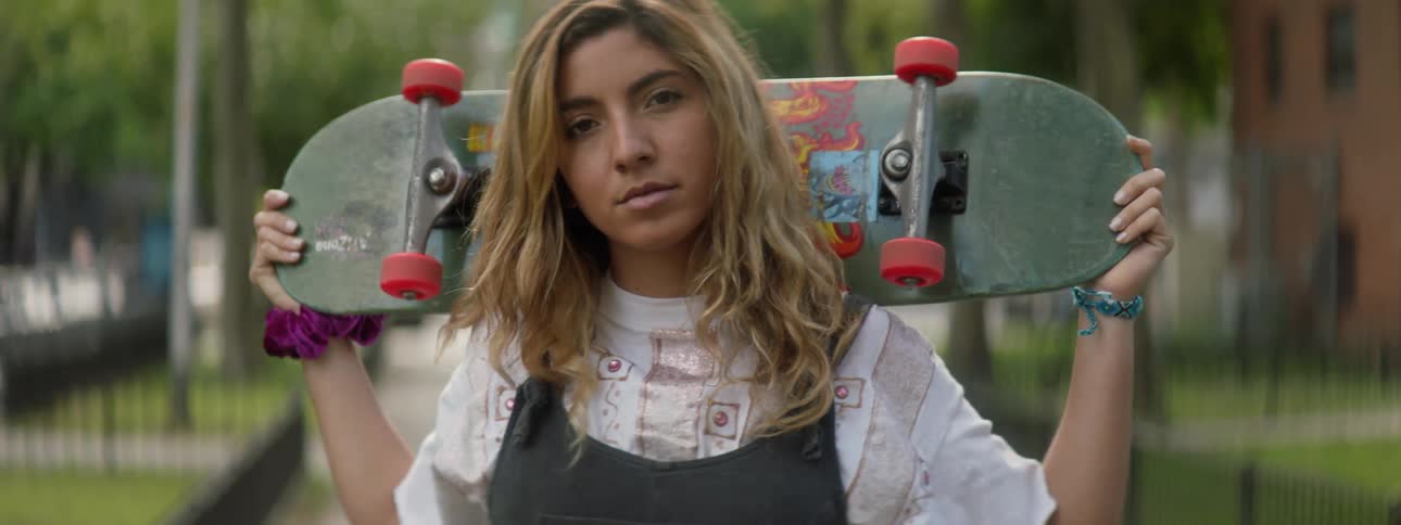 Woman Skateboarding In New York