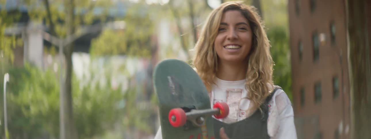 Woman Skateboarding In New York