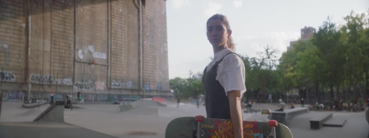 Woman Skateboarding In New York