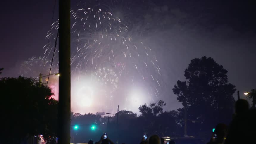 Fireworks In City