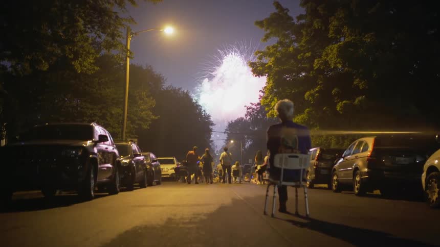 Fireworks In City