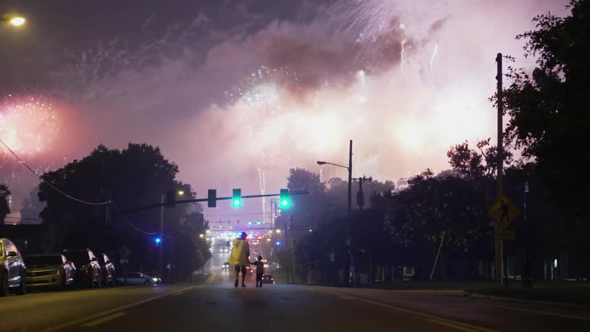 Fireworks In City
