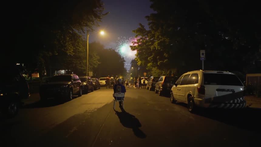 Fireworks In City