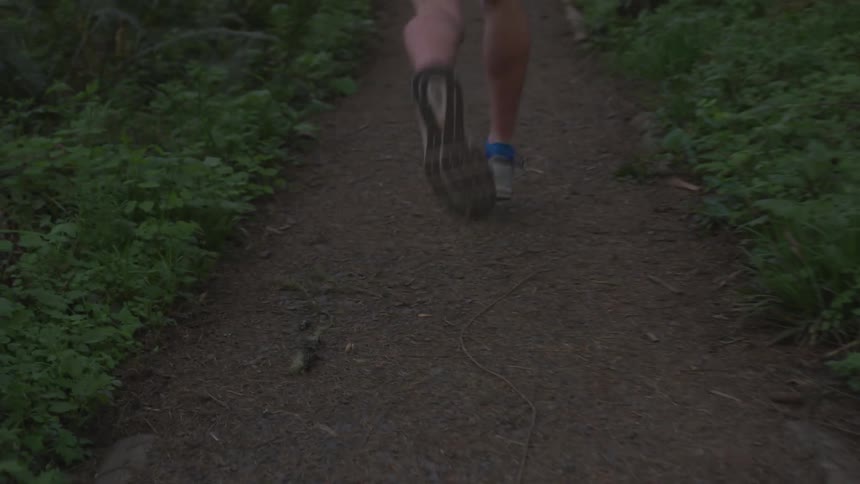 Man Jogging Through Forest
