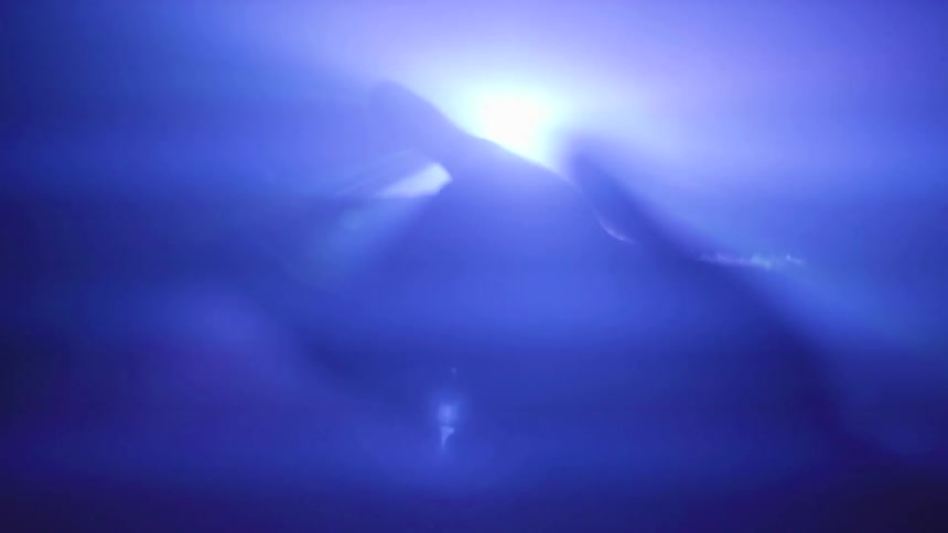 Man In Room With Abstract Lights