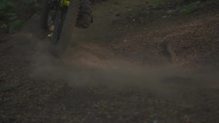 Man Mountain Biking In Forest