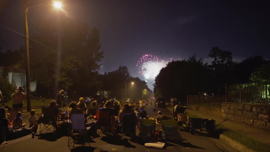 Fireworks In City
