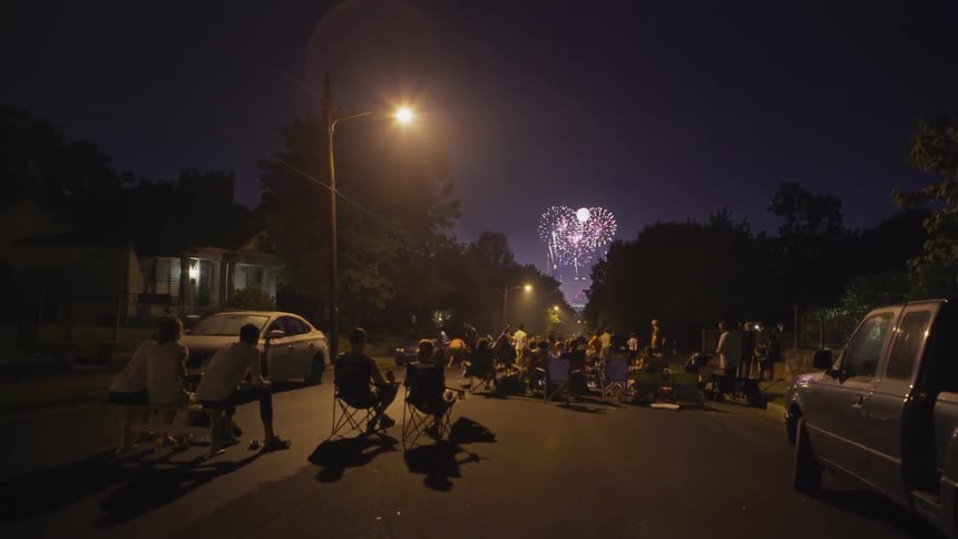 Fireworks In City