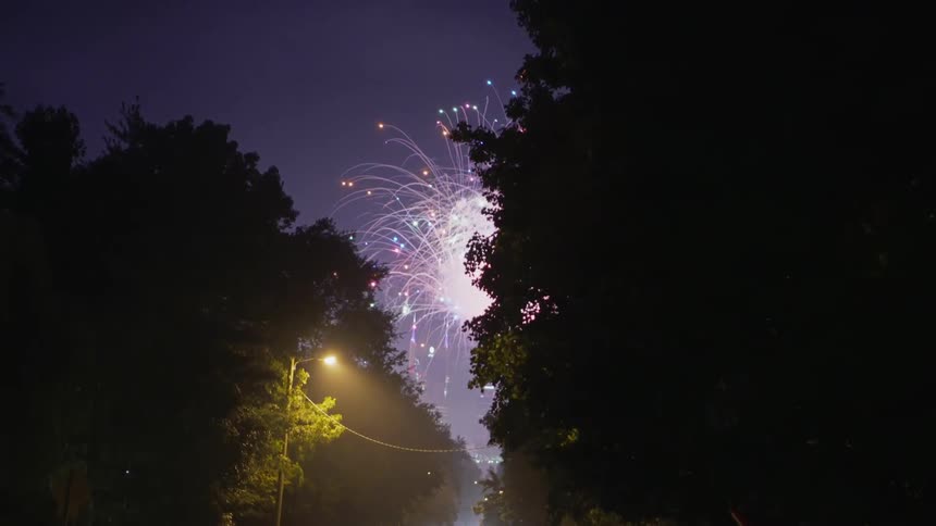 Fireworks In City