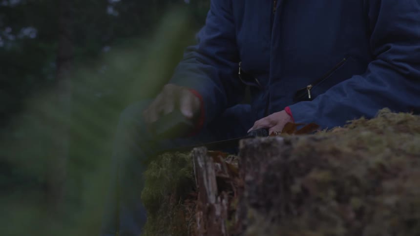 Man In Forest With Weapons