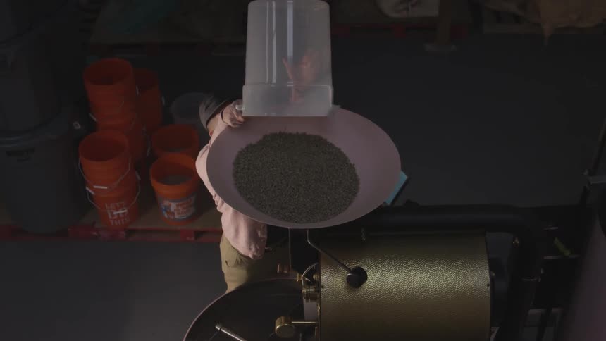 Man Roasting Coffee