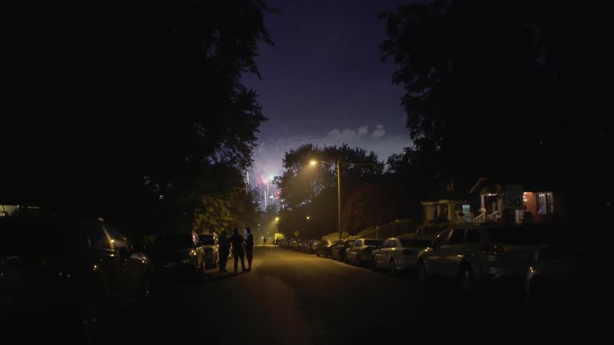 Fireworks In City