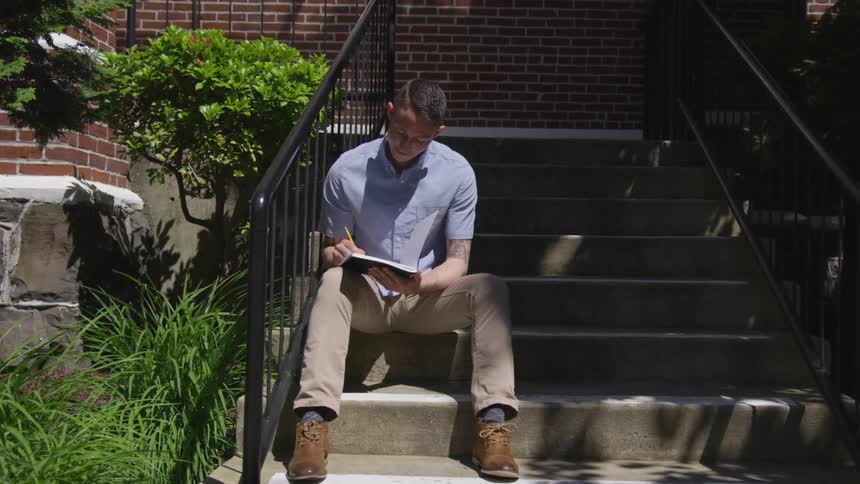 Man Praying At Church