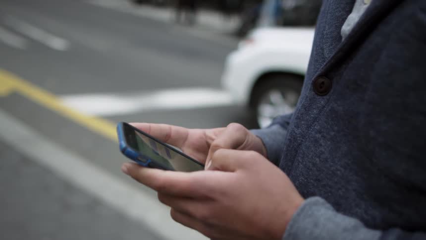 A person using their phone