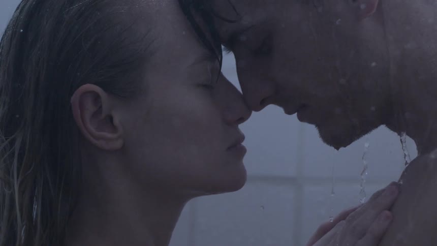 A couple in a shower