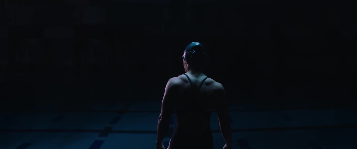 A person about to get in a pool