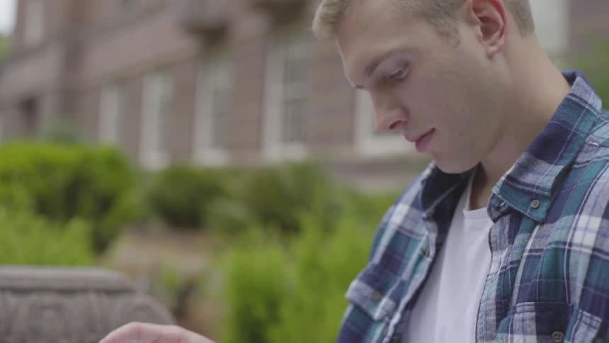 Man Studying On Campus