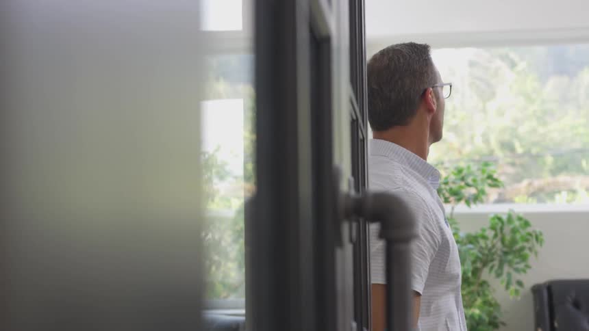 Man Working In Office By Himself