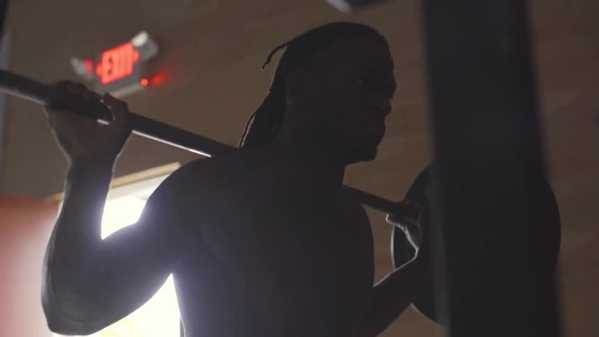 Man Working Out In Gym