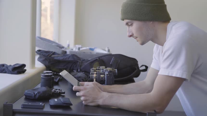 Man Using Electronics