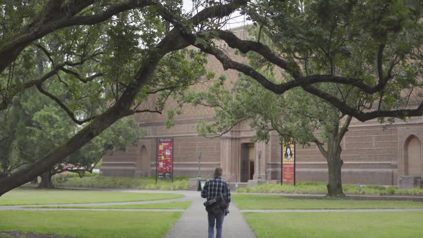 Man Studying On Campus