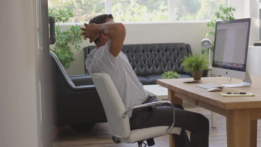 Man Working In Office By Himself