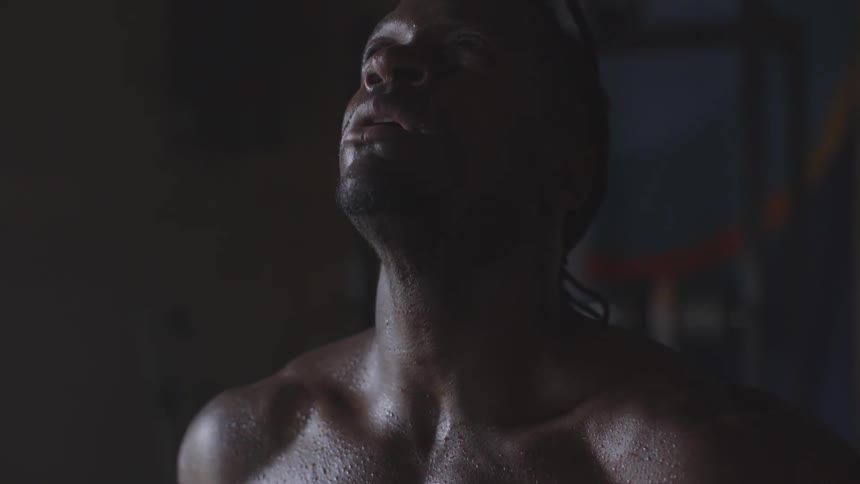 Man Working Out In Gym