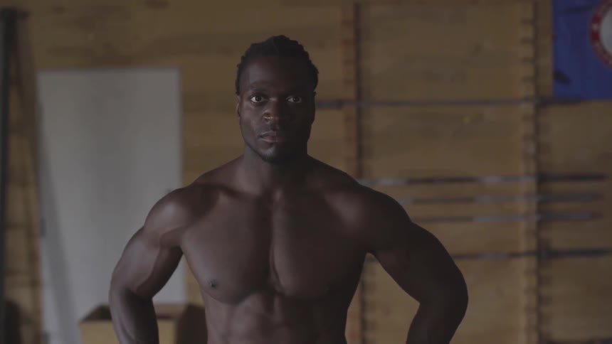 Man Working Out In Gym