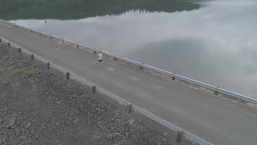 Middle Aged Man Jogging
