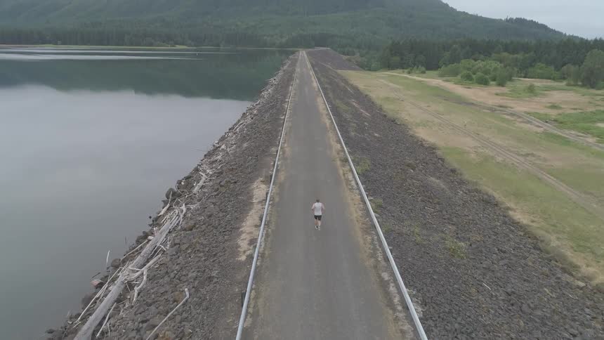 Middle Aged Man Jogging