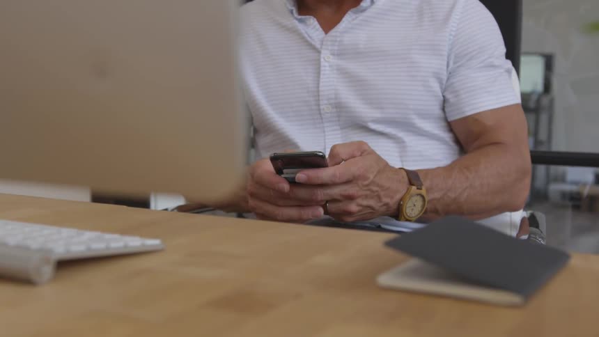 Man Working In Office By Himself