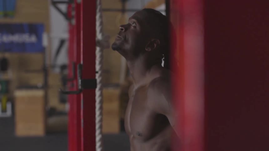 Man Working Out In Gym