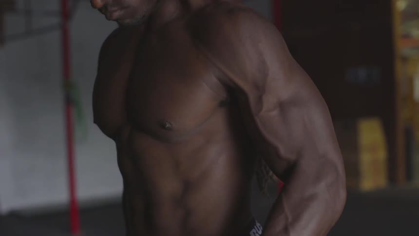 Man Working Out In Gym
