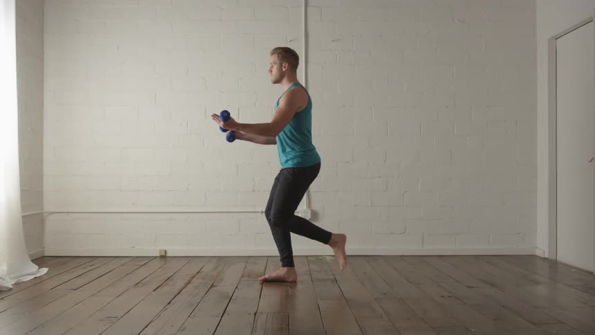 Man Working Out In Empty Room